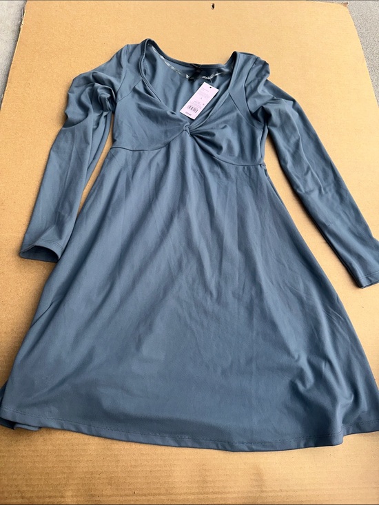 wild fable Dresses & Skirts - wild fable Slate Blue Long-Sleeve Twist-Front Dress